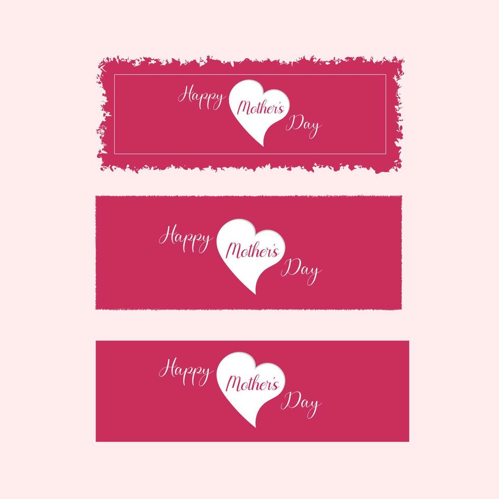 Happy mothers day celebration three abstract banner design vector