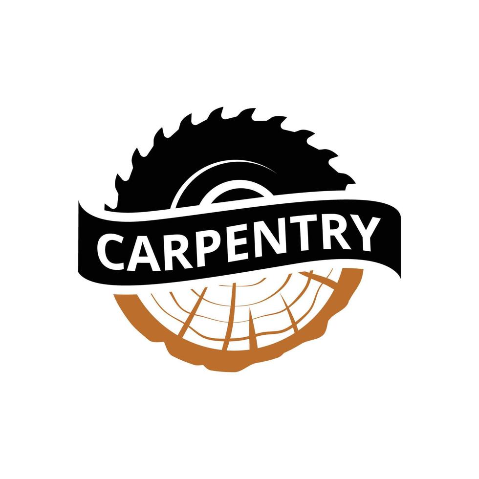 Wood Industries Company logo with the concept of saws and carpentry and classic and vintage style vector