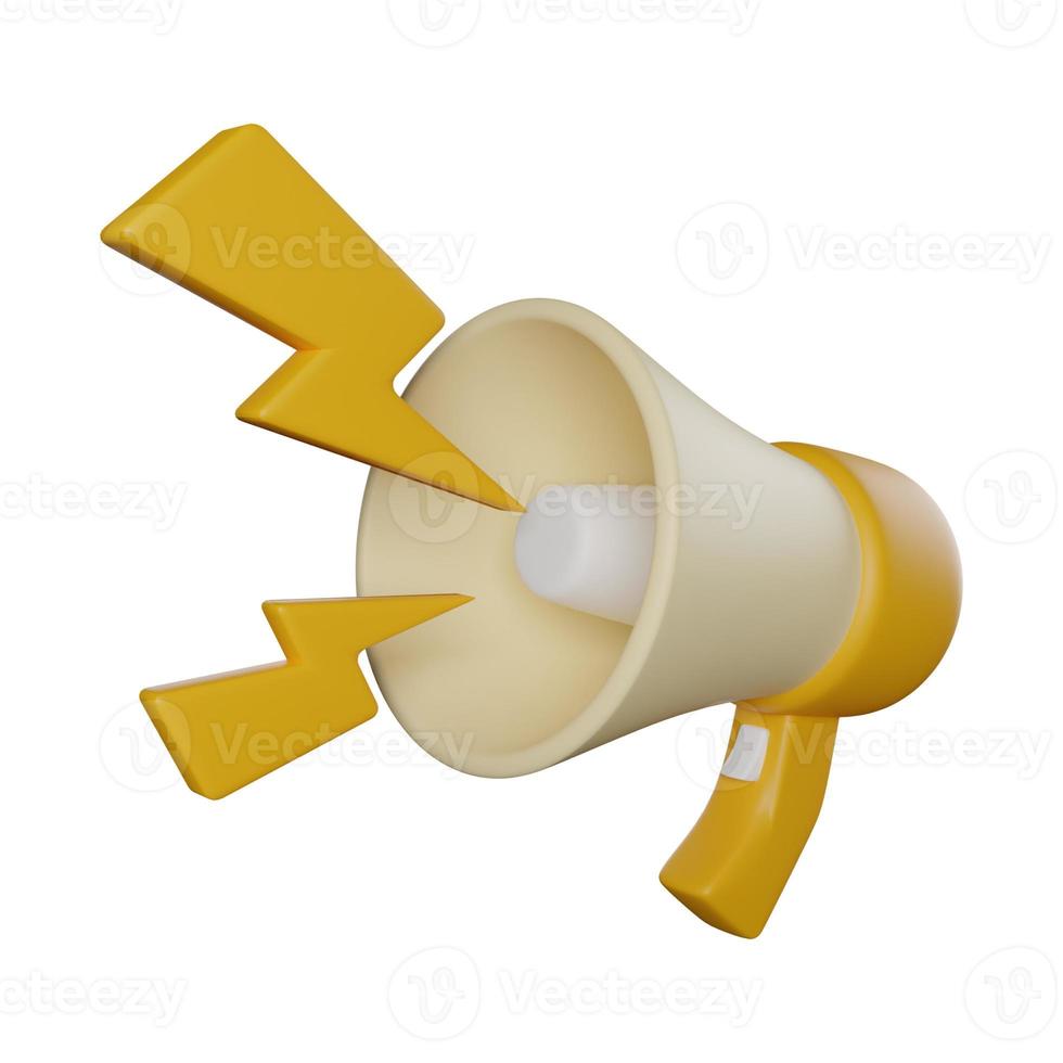 megaphone speaker on white 3d render icon illustration photo