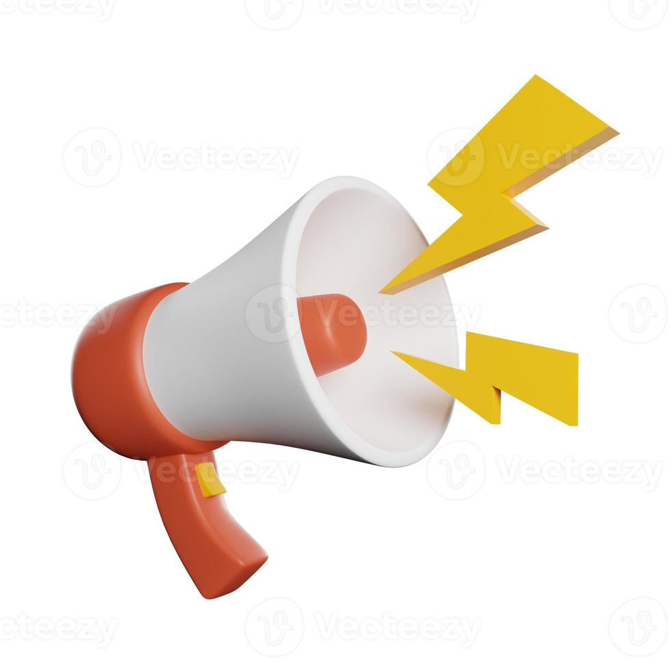 megaphone speaker on white 3d render icon illustration photo