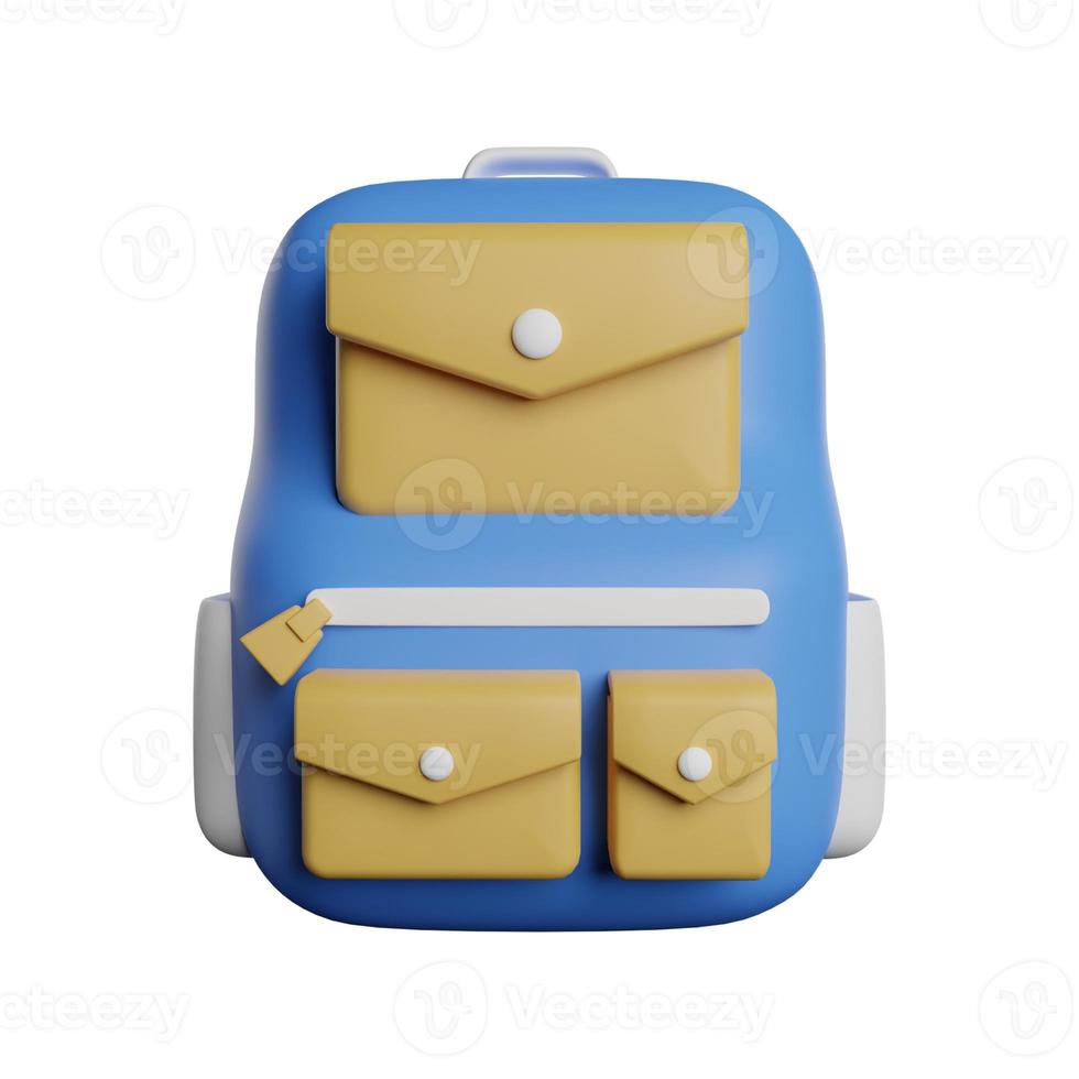 School bag kids icon 3d render illustration photo