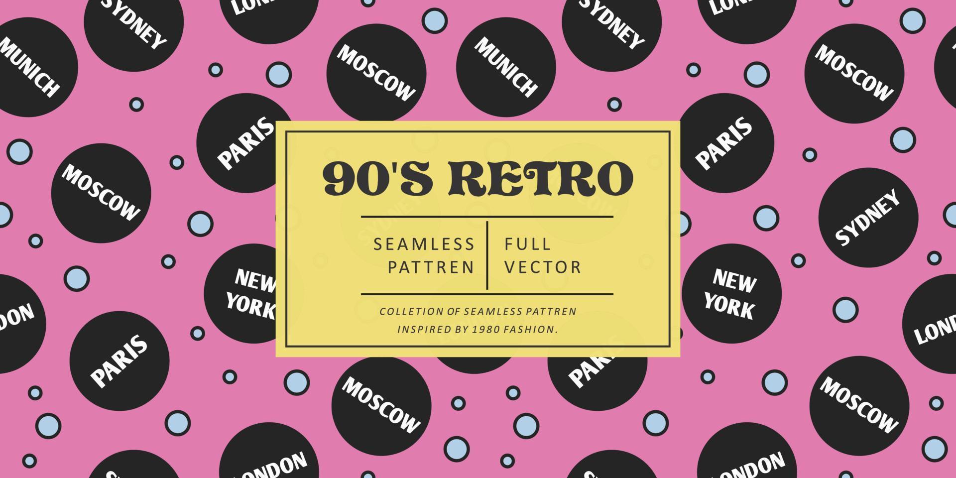 90S Retro Seamless Abstract Shapes Background vector