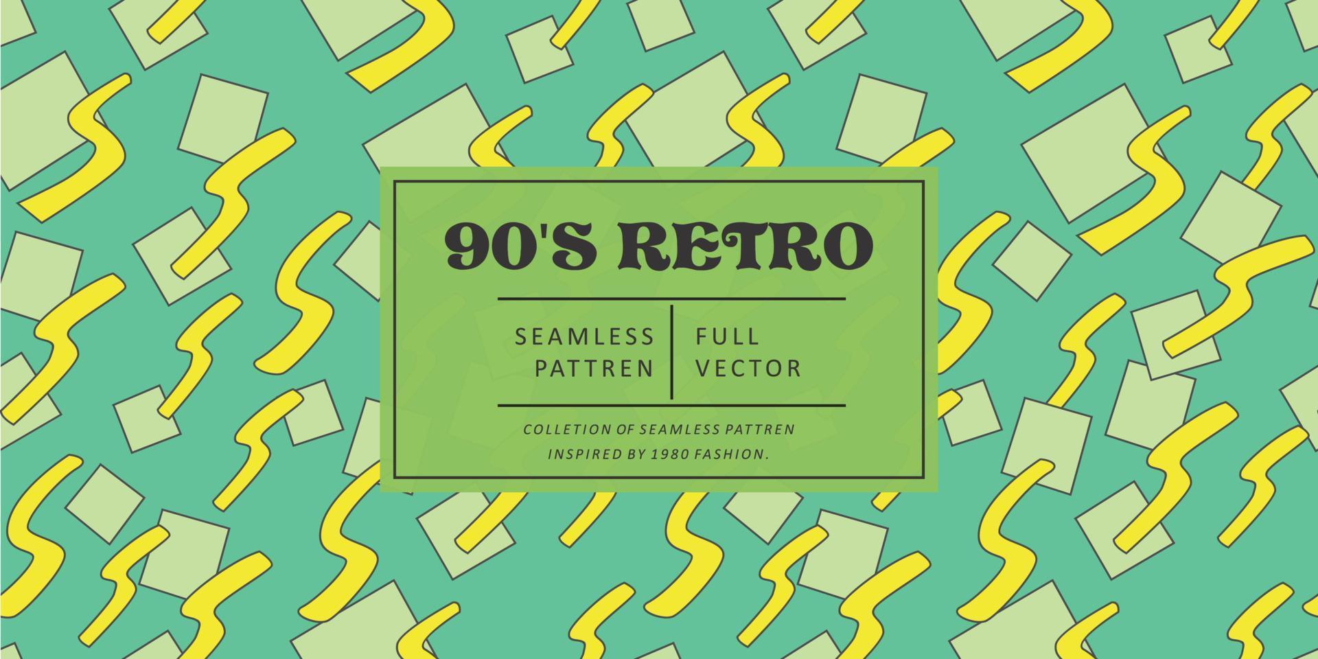 90S Retro Seamless Abstract Shapes Background vector