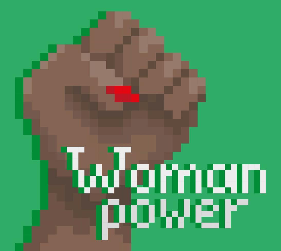 Woman power pixel art vector
