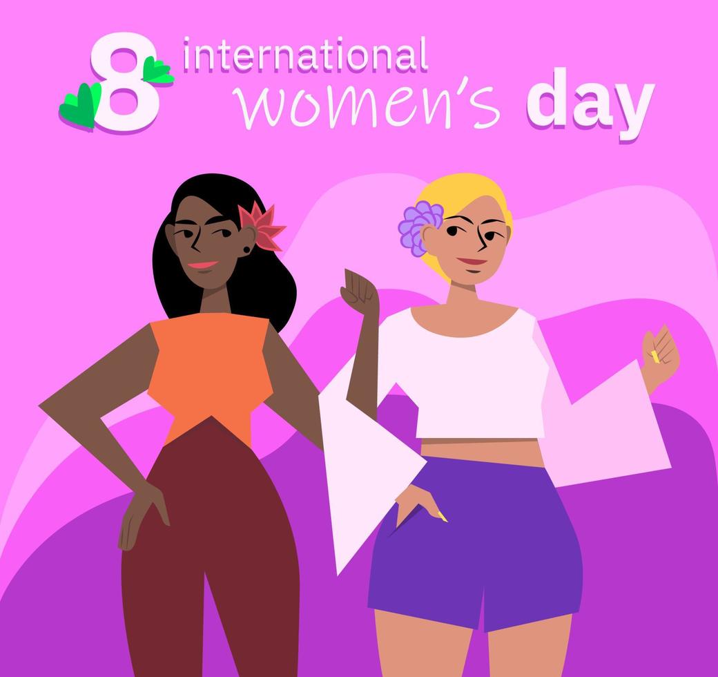 ilustración plana del día internacional de la mujer vector