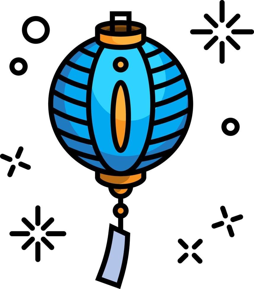 Asian traditional street festival paper lantern vector