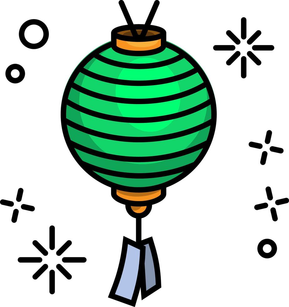 Asian traditional street festival paper lantern vector