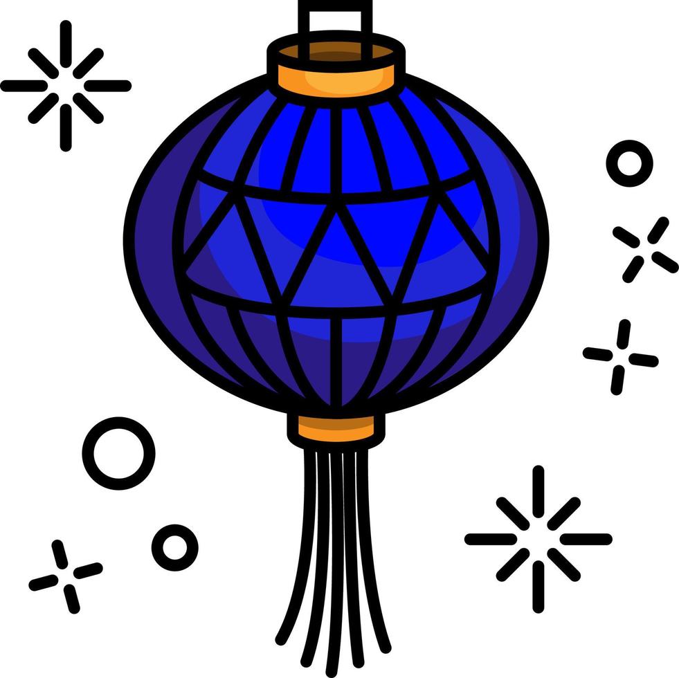 Asian traditional street festival paper lantern vector