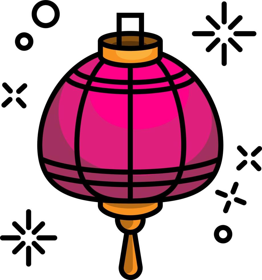 Asian traditional street festival paper lantern vector