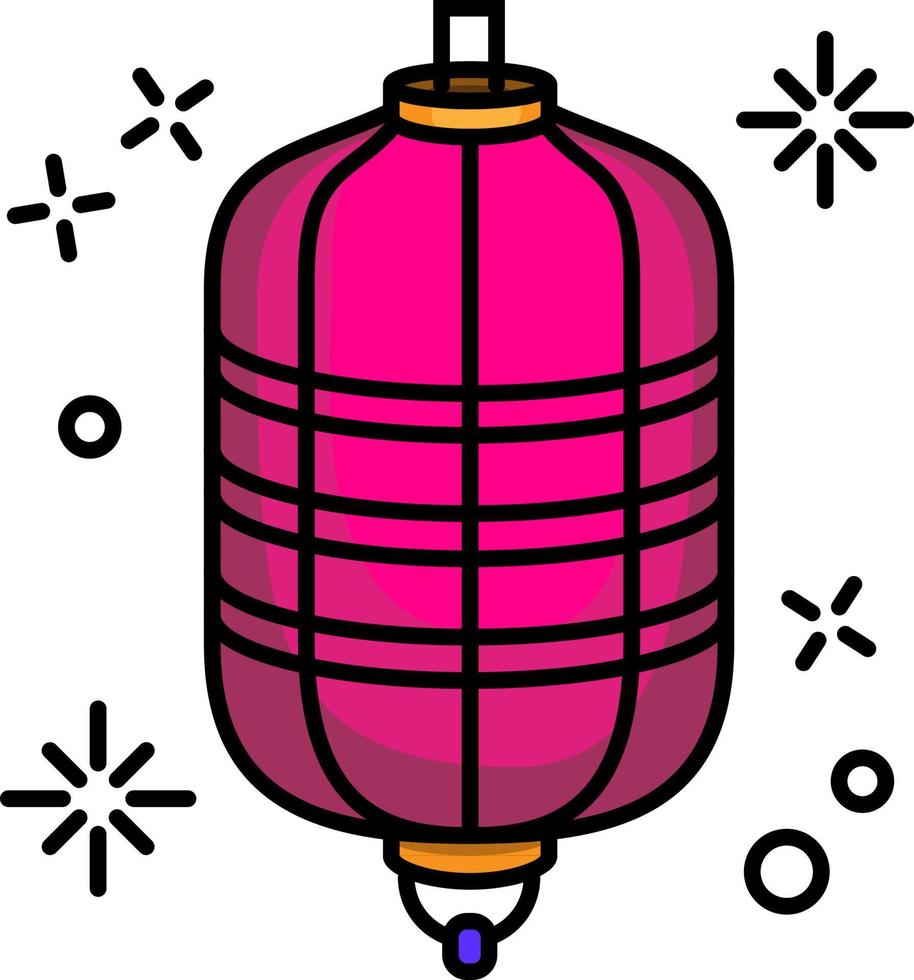 Asian traditional street festival paper lantern vector