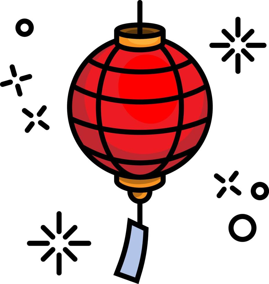 Asian traditional street festival paper lantern vector