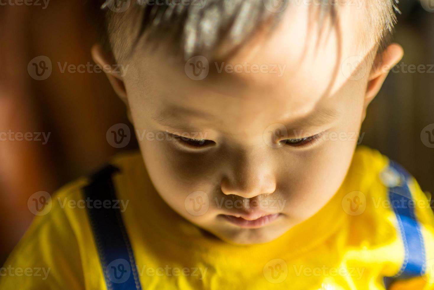 small boy so sad photo