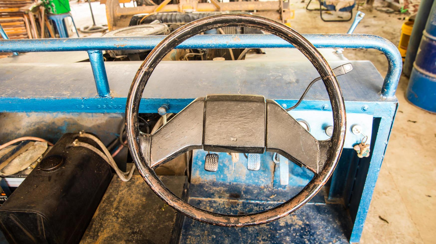 Classic retro vintage blue car photo