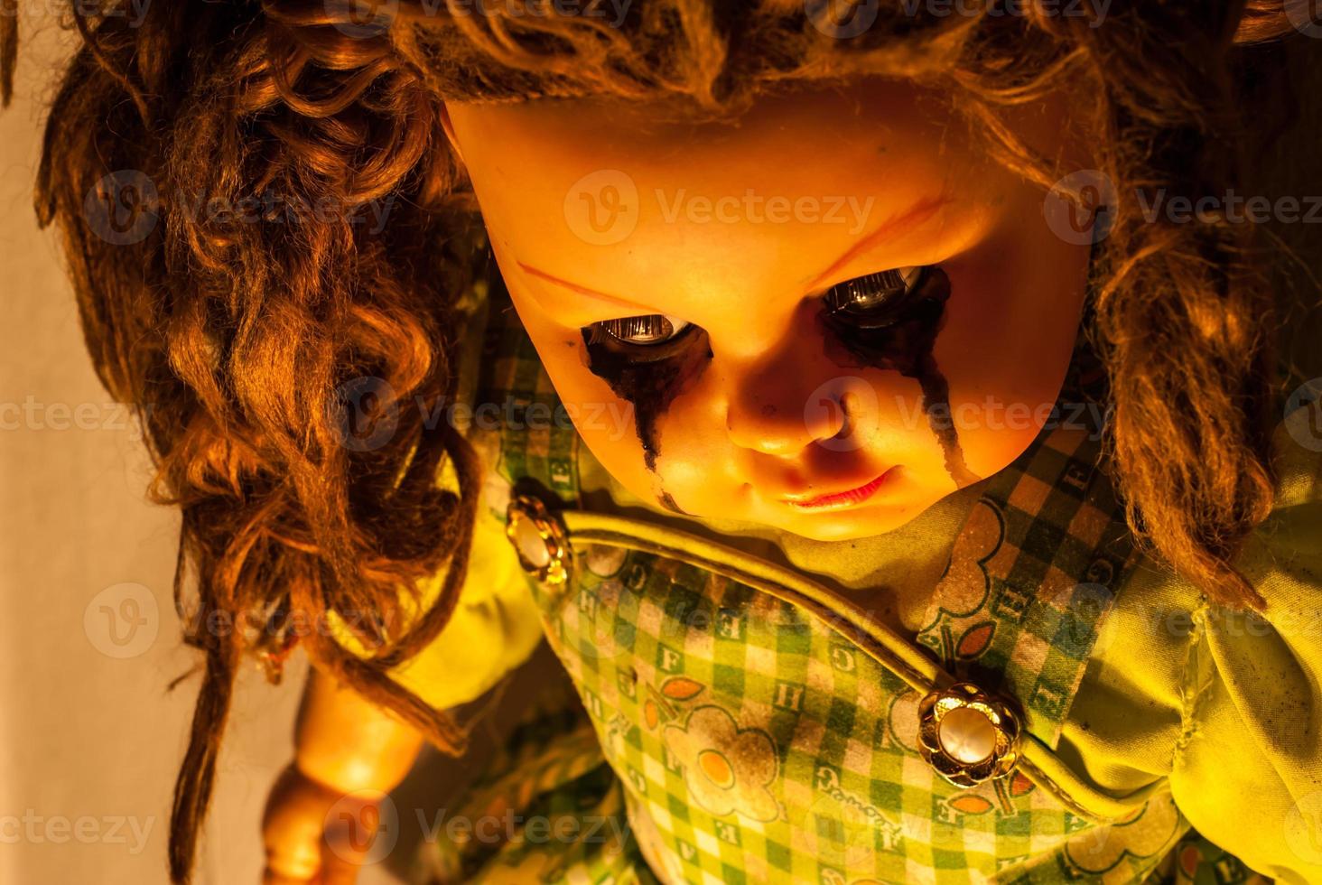 Close up of scary doll photo