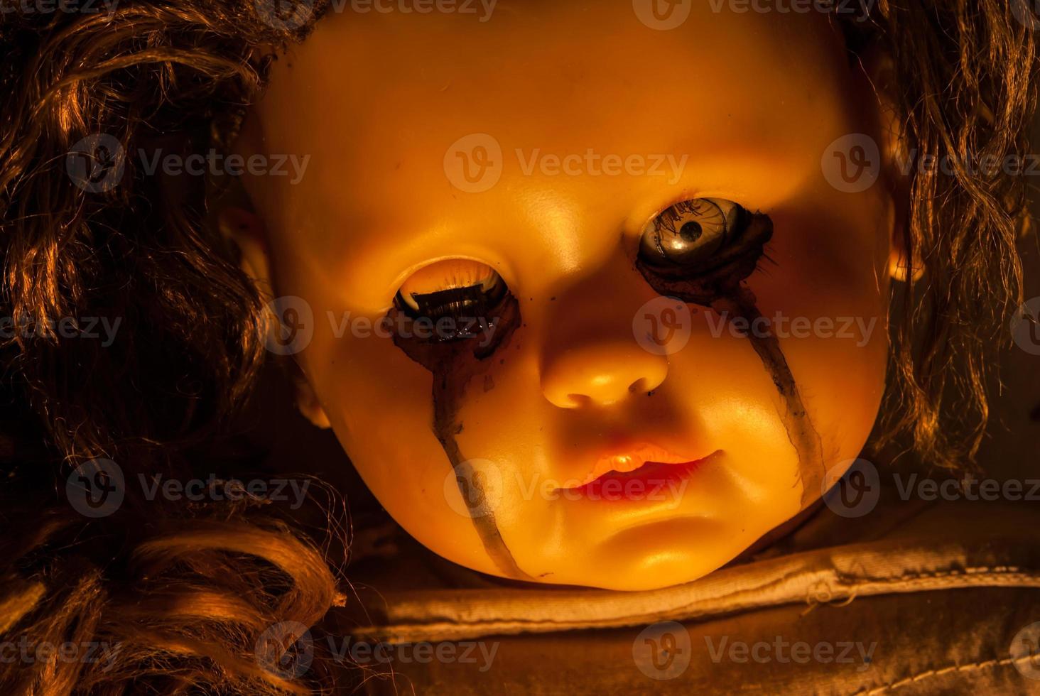 Close up of scary doll photo