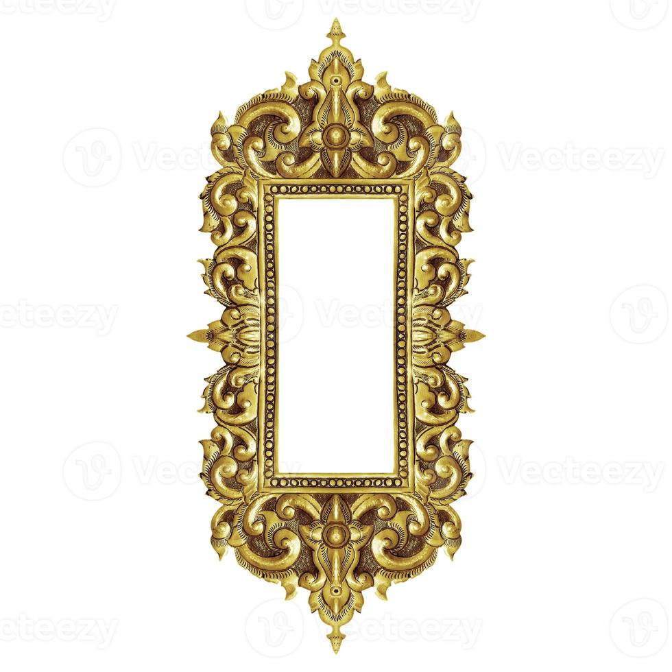 old decorative frame - handmade, engraved - isolated on white background photo