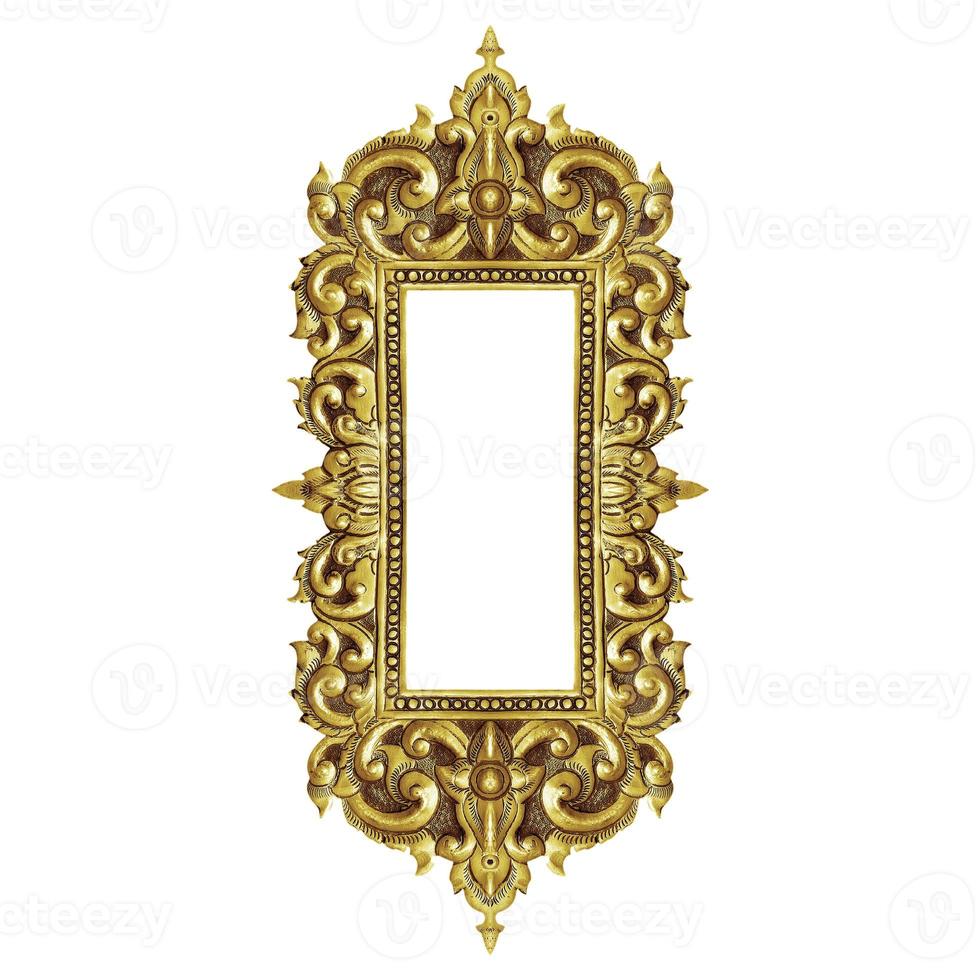 old decorative frame - handmade, engraved - isolated on white background photo