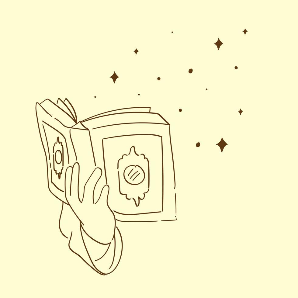vector image of the quran being read