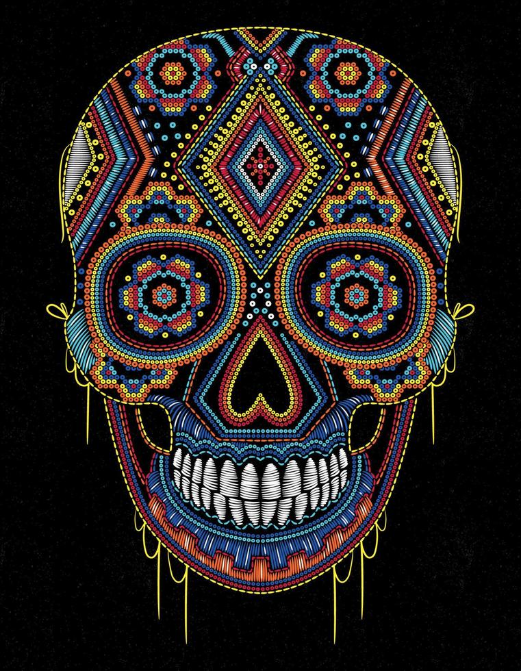 mexico skull huichol vector