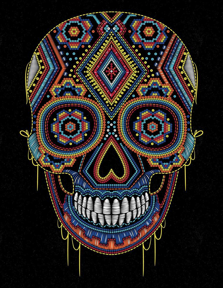 México cráneo huichol vector