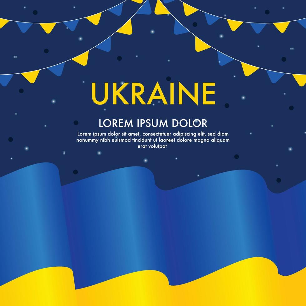 Card with Ukrainian flag concept background vector