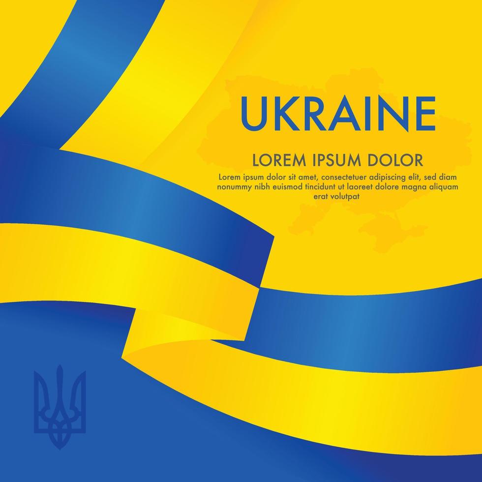 Card with Ukrainian flag concept background vector
