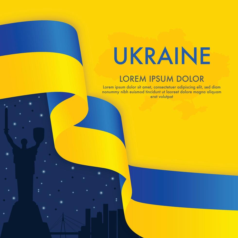 Card with Ukrainian flag concept background vector