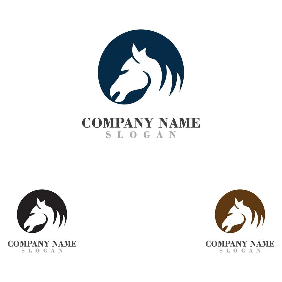 concepto de diseño de logotipo de cabeza de caballo vector de plantilla gráfica simple