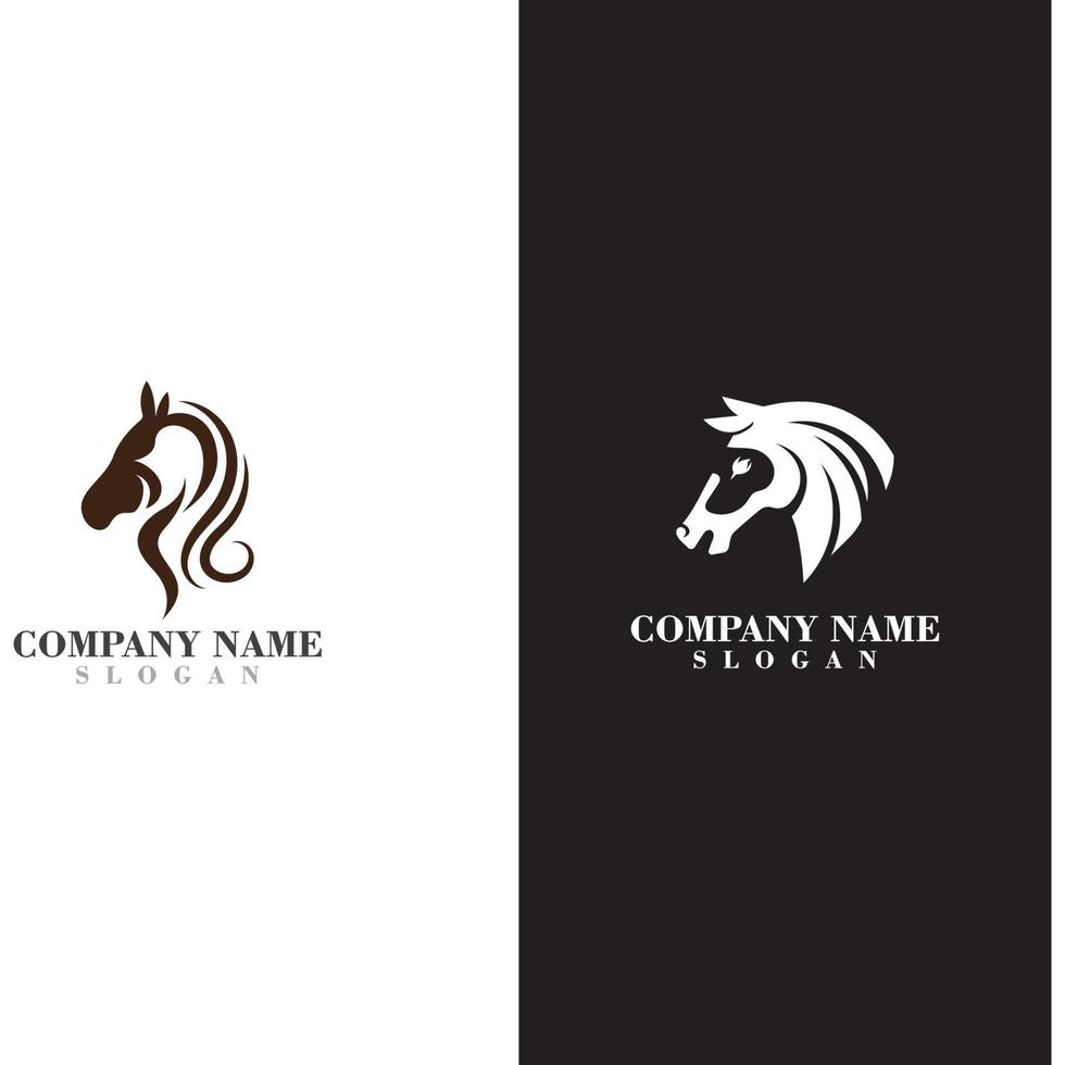 concepto de diseño de logotipo de cabeza de caballo vector de plantilla gráfica simple