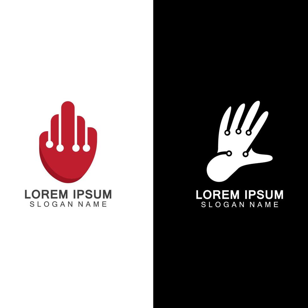 Technology Hand creative logo inspiration design template vector