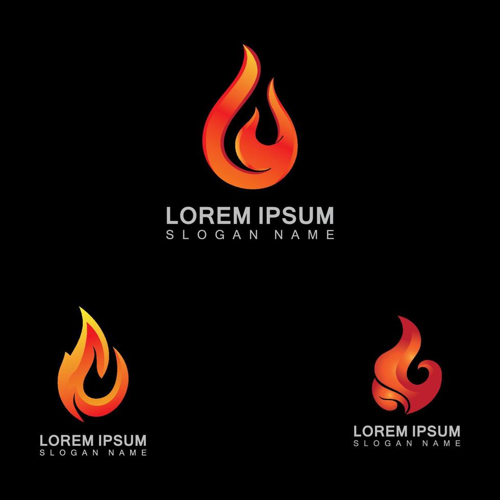 Vector Fire Flame Simple abstract icon, symbol, logo design