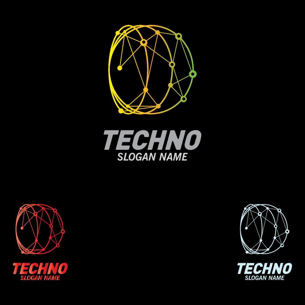 logotipo de tecnología concepto creativo de red. diseño de ilustración vector