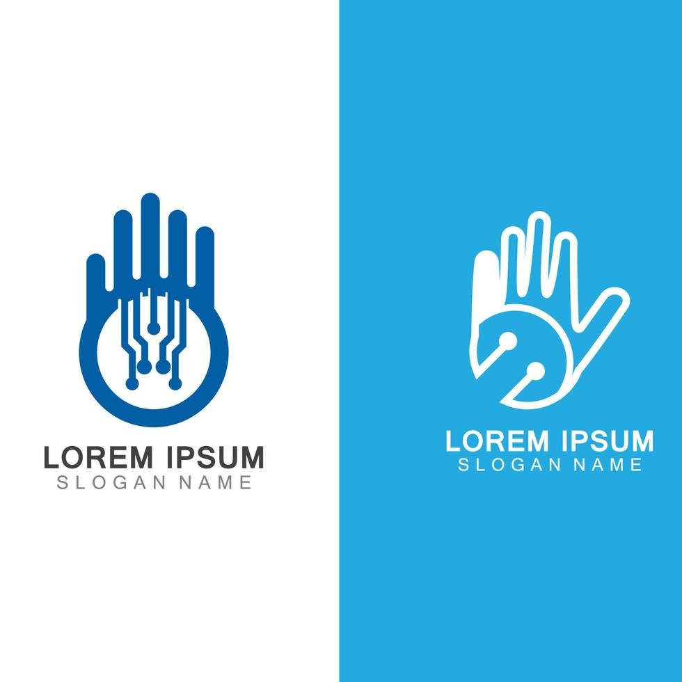 Technology Hand creative logo inspiration design template vector
