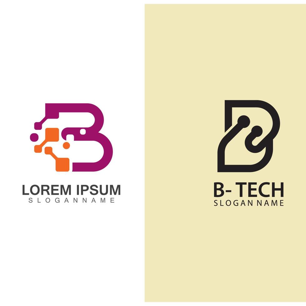 Letter B technology Logo Concept. Creative and Elegant illustration Logo design vector