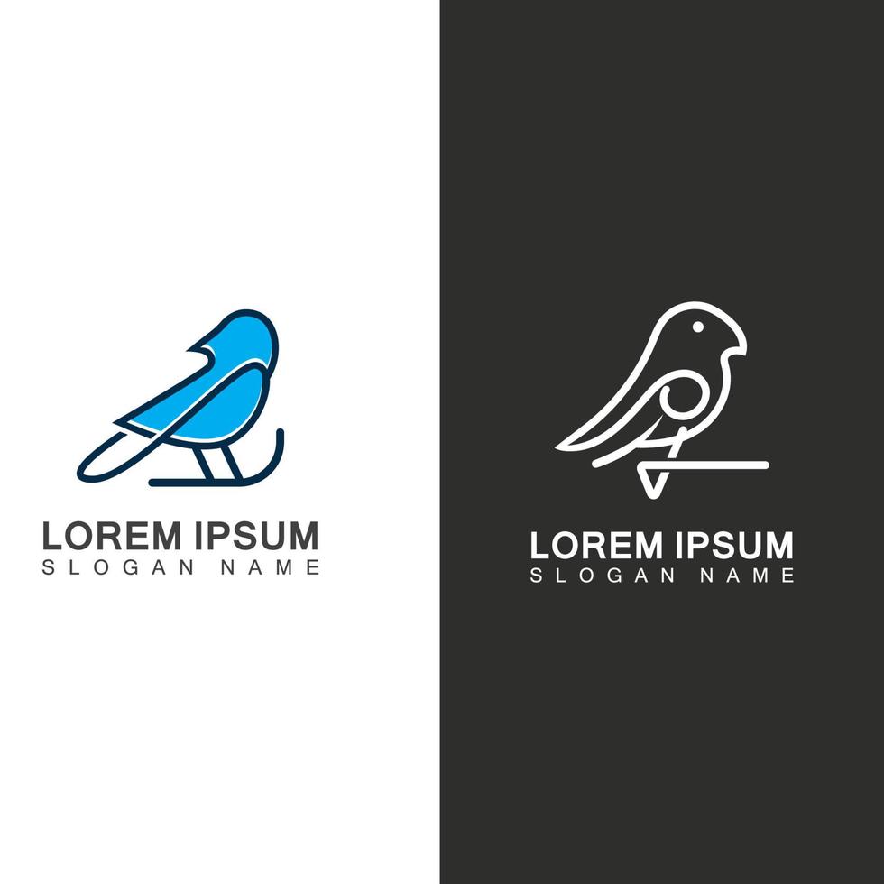 Bird simple modern logo creative line art vector animal graphic design