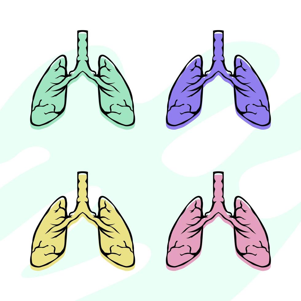 Lung logo illustration in simple style, for medical, health design elements. vector