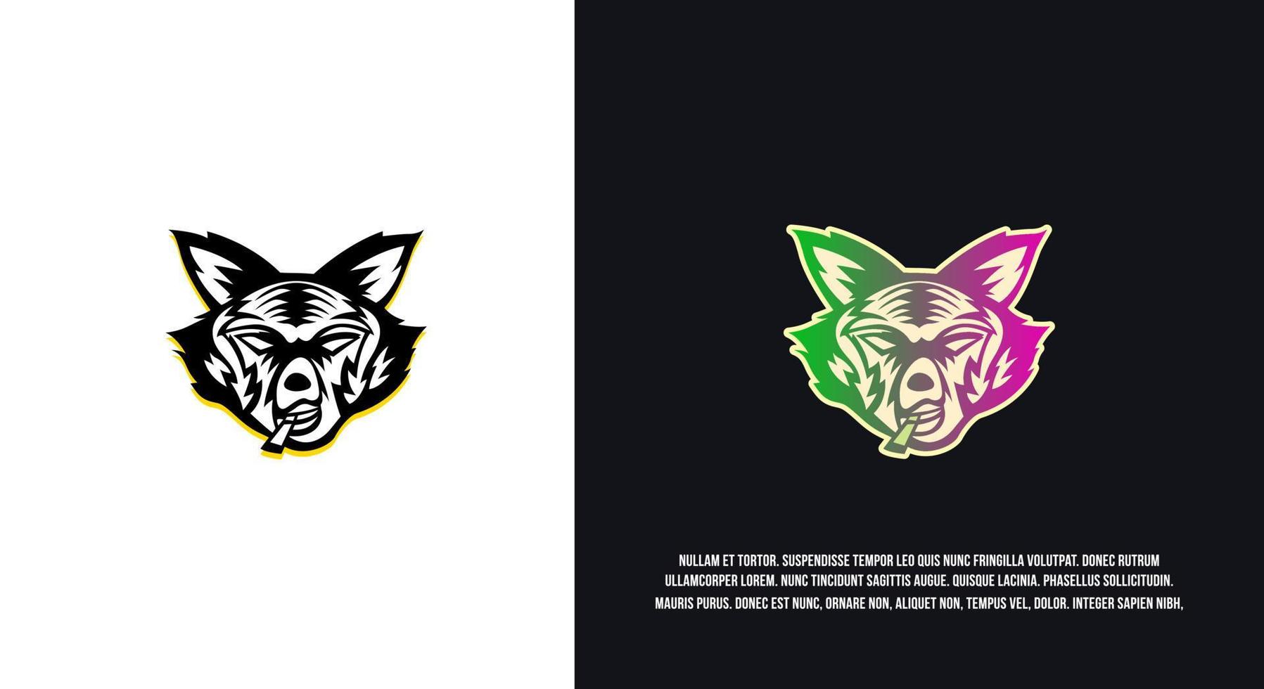 Raccoon logo, cute animal cartoon illustration design, Esport logo, angry mafia style. vector