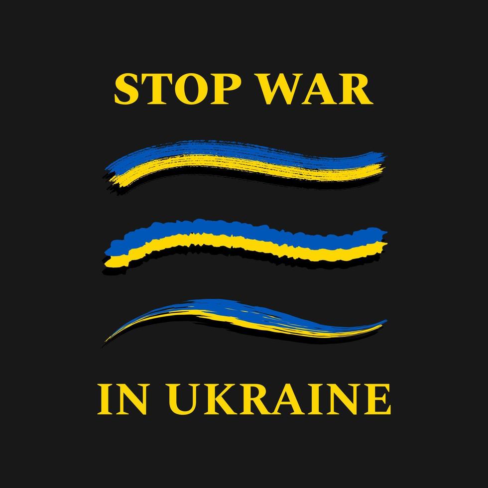 detener la guerra, la bandera de ucrania en estilo boceto. conjunto de banderas de países vector
