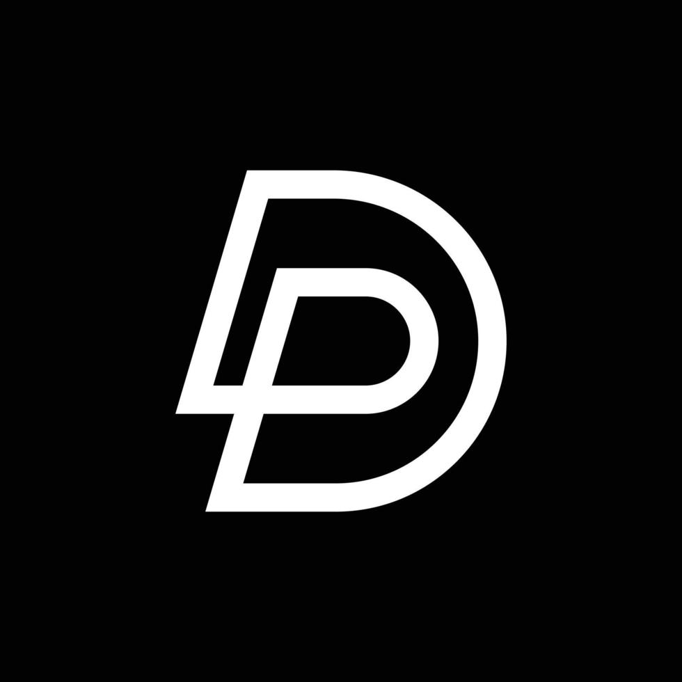 diseño de logotipo de letra dp o pd vector