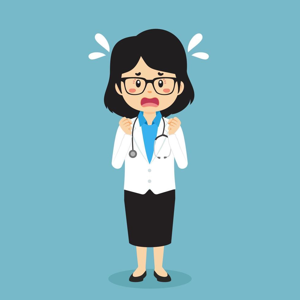 Stock Vector Confused Doctor Women