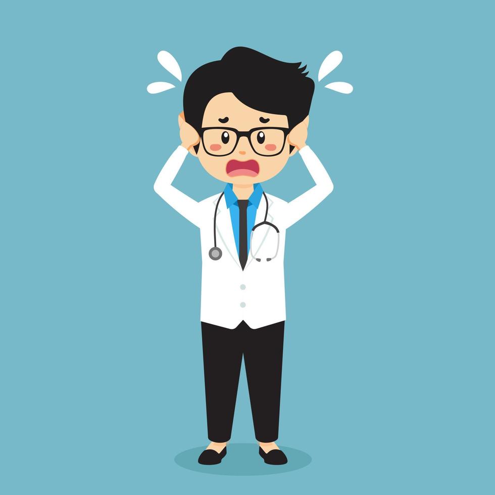 Stock Vector Confused Doctor Man