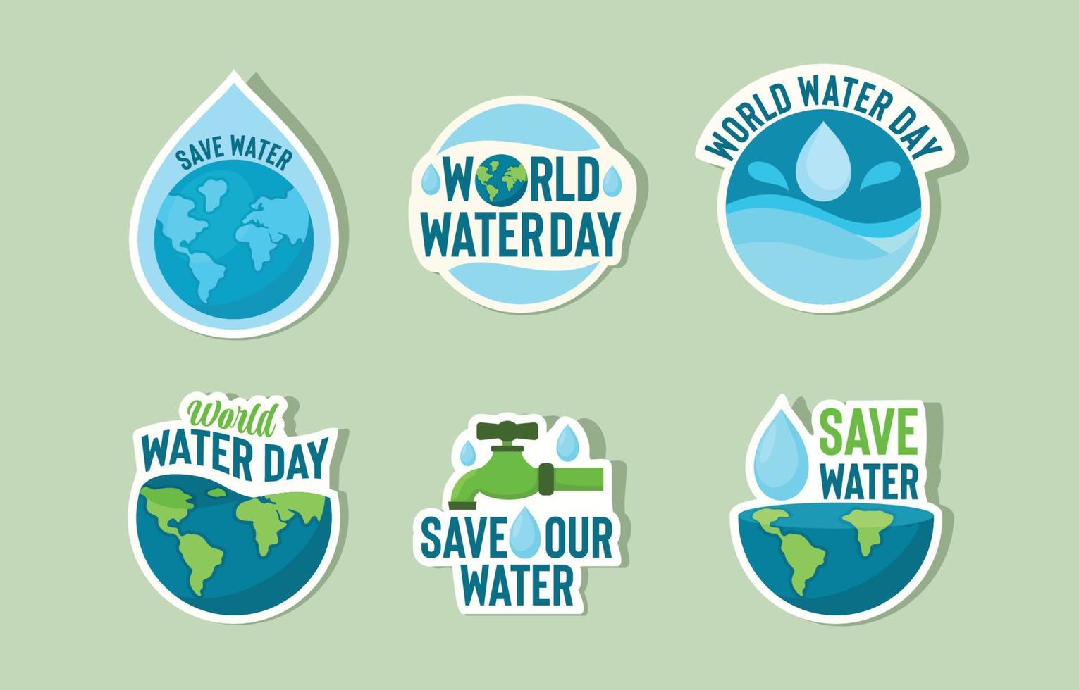 pegatina del día mundial del agua vector
