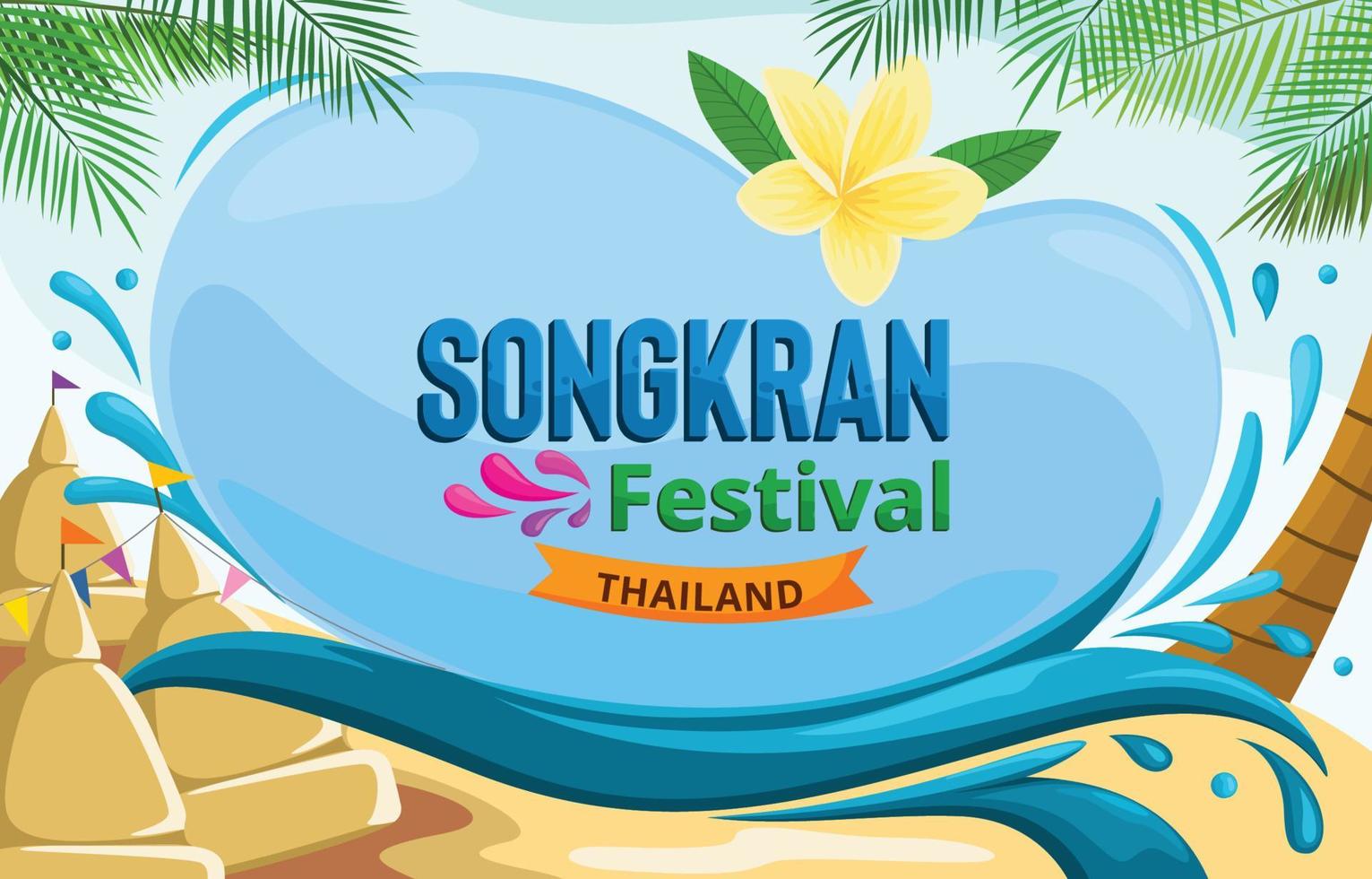 fondo del festival del agua de songkran vector