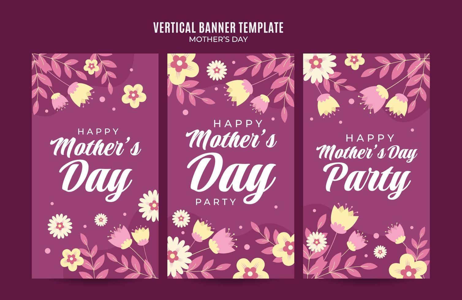 Happy Mother's Day Retro Web Banner for Social Media Vertical Poster, banner, space area and background vector