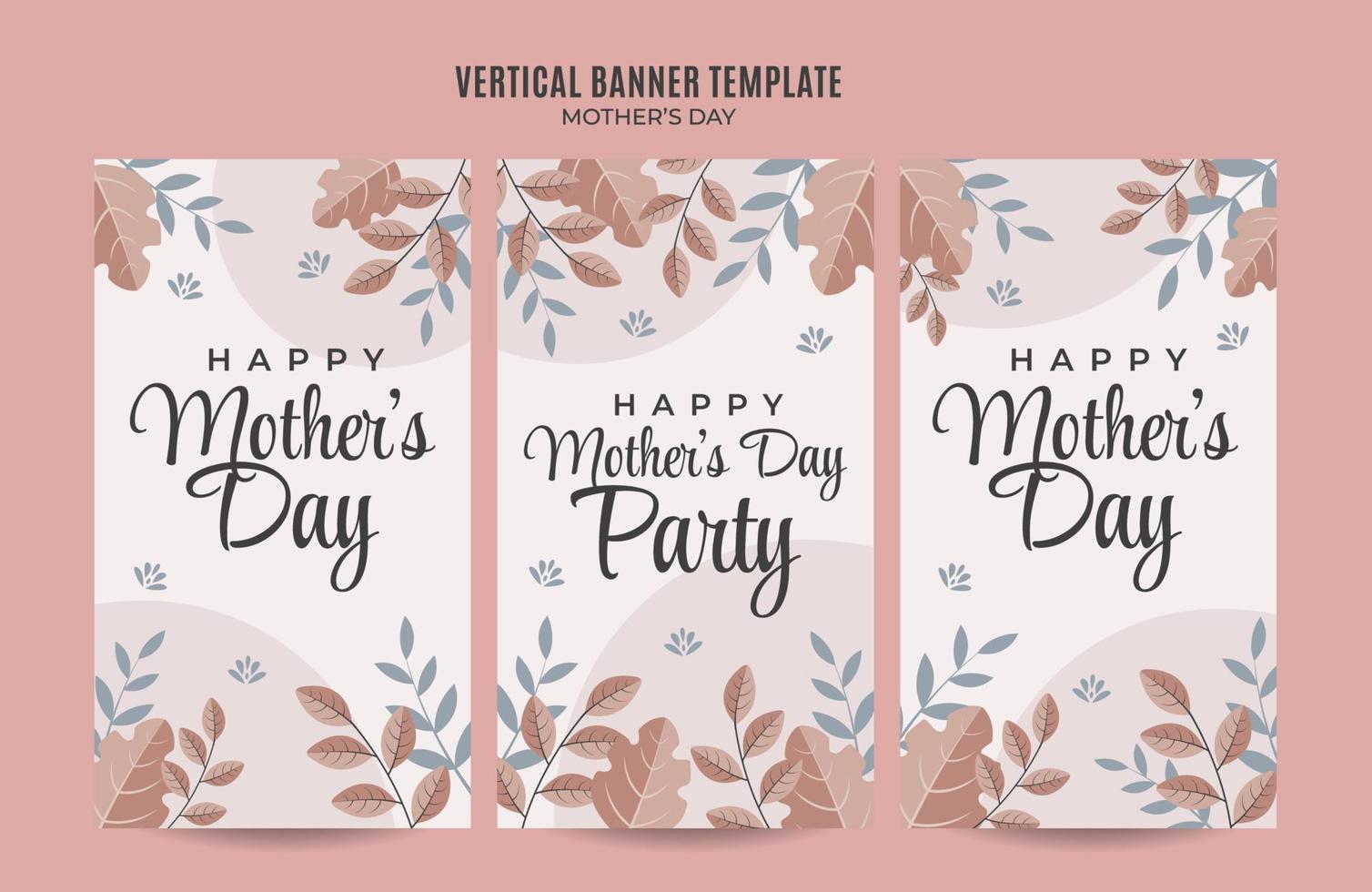 Happy Mother's Day Retro Web Banner for Social Media Vertical Poster, banner, space area and background vector