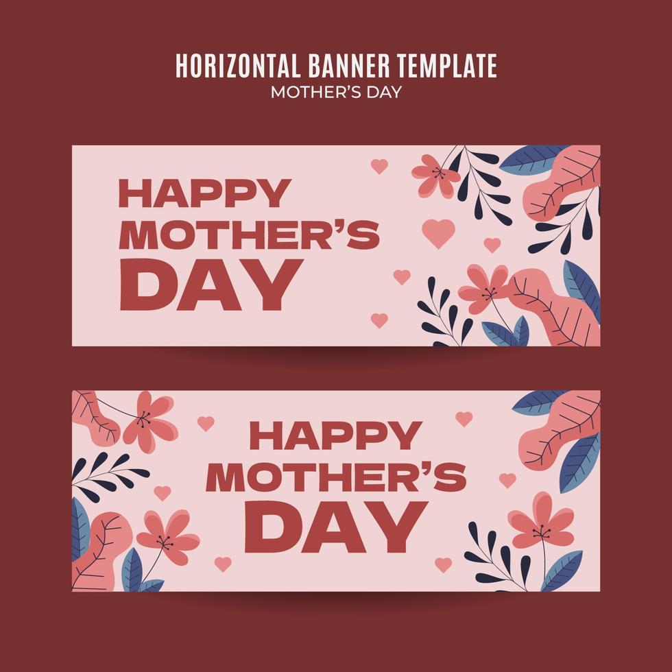 Happy Mother's Day Retro Web Banner for Social Media Horizontal Poster, banner, space area and background vector