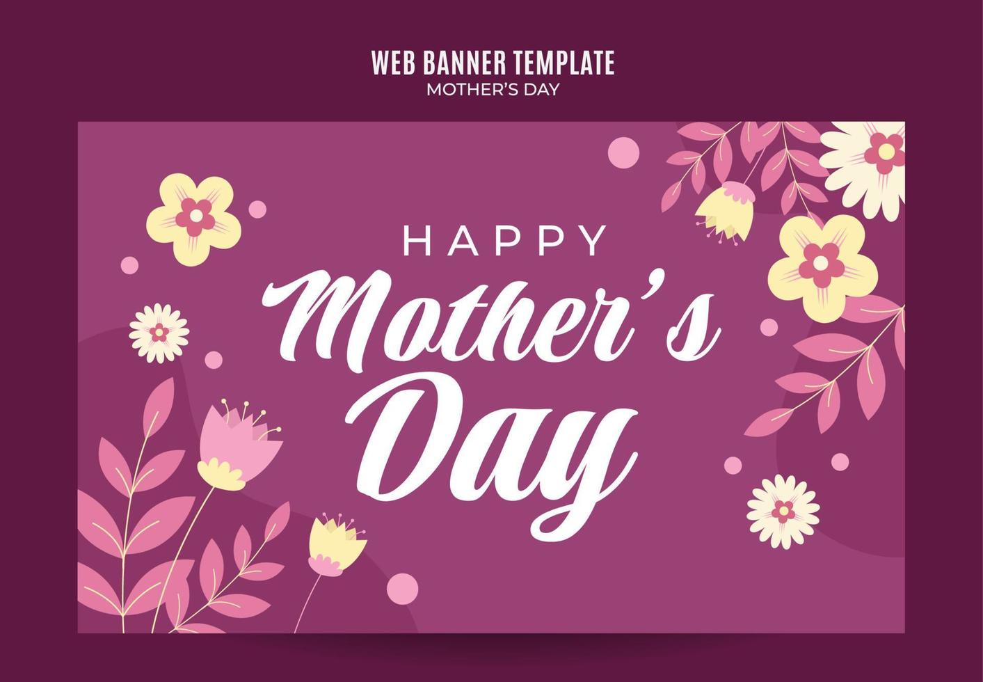 Happy Mother's Day Retro Web Banner for Social Media Poster, banner, space area and background vector