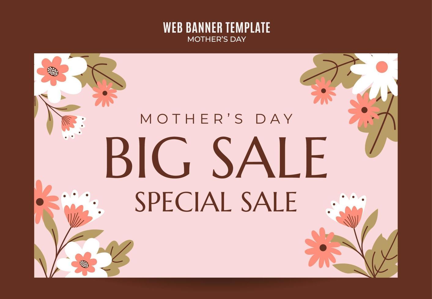 Happy Mother's Day Retro Web Banner for Social Media Poster, banner, space area and background vector