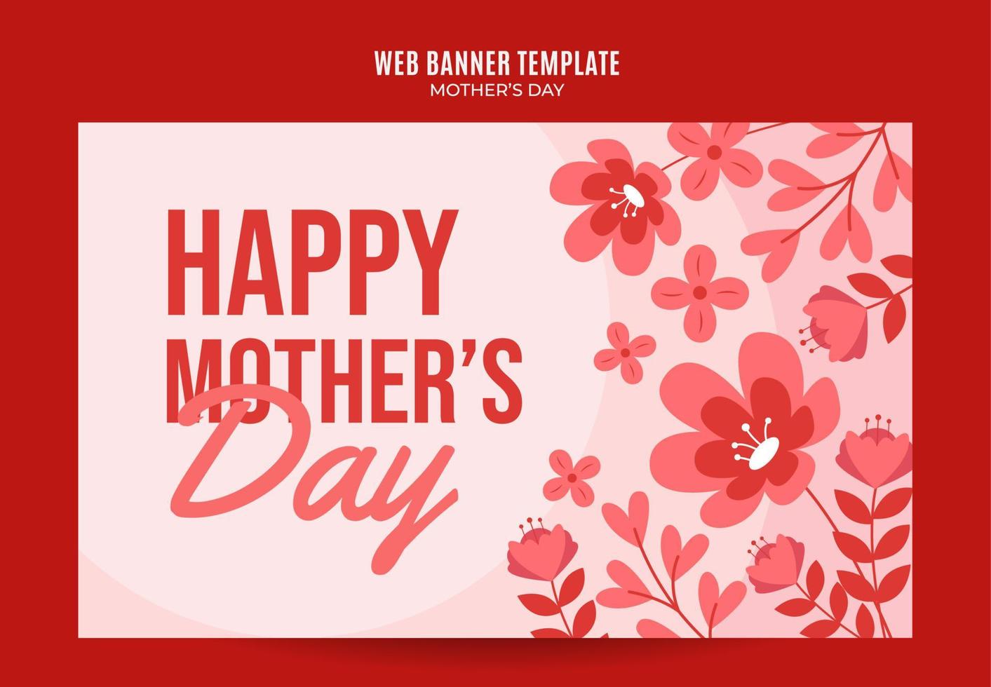 Happy Mother's Day Retro Web Banner for Social Media Poster, banner, space area and background vector