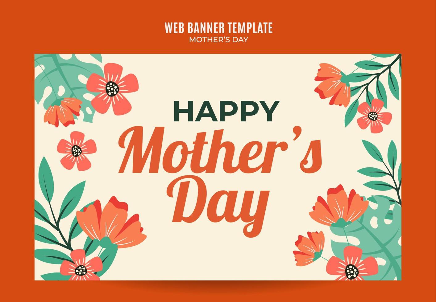 Happy Mother's Day Retro Web Banner for Social Media Poster, banner, space area and background vector